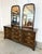 English Drexel 18th Century Collection Banded Dresser With Dual Mirrors For Sale - Image 3 of 17