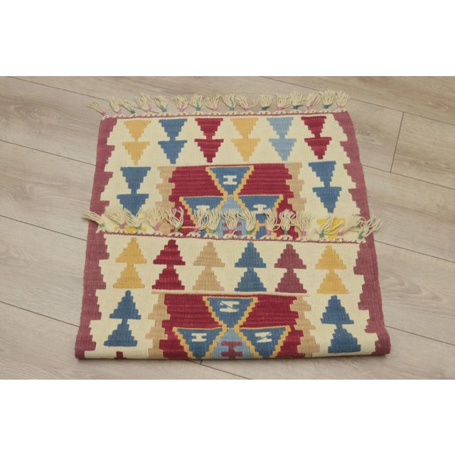 1990s Turkish Geometric Red Kilim Rug For Sale - Image 12 of 13