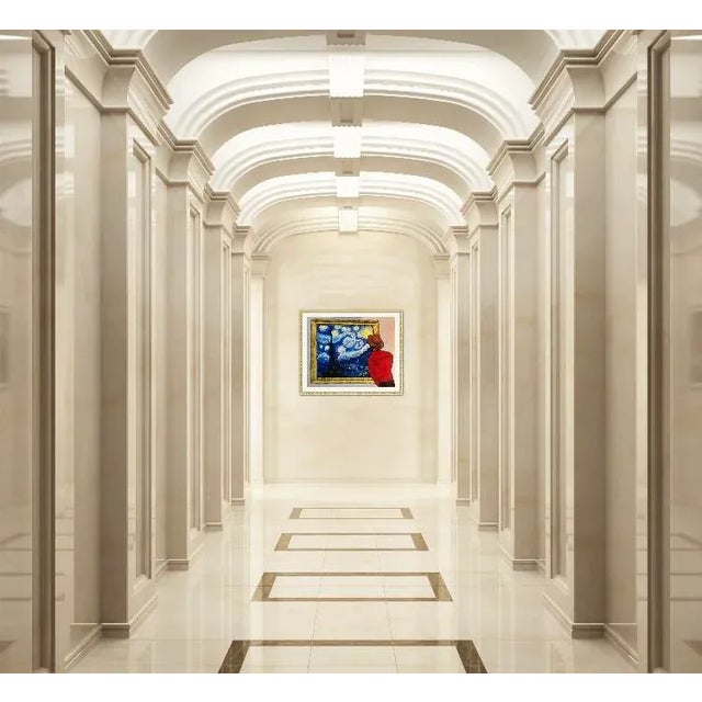 "Starry Night at the Museum" Contemporary Original Oil Painting by Lisa Haas For Sale - Image 9 of 12