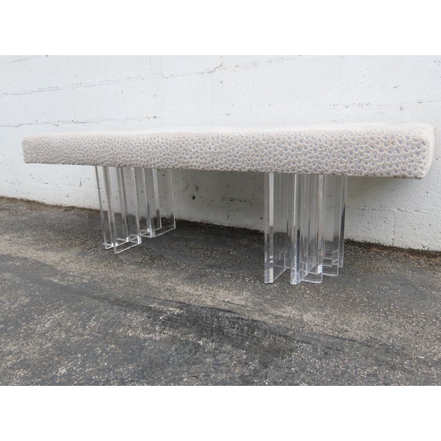 Late 20th Century Mid Century Modern Long Lucite End of the Bed Dining Table Bench 6374 For Sale - Image 5 of 18