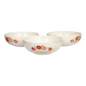 Hall’s Orange Poppy Ceramic Bowls, Set of 3