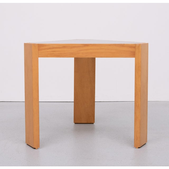 Wood Beechwood Smoked Glass Side Tables by Porada Arredi, Italy, 1970s, Set of 2 For Sale - Image 7 of 12