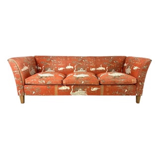 1940's Danish Sofa Upholstered in Vintage Designer Swan Upholstery For Sale