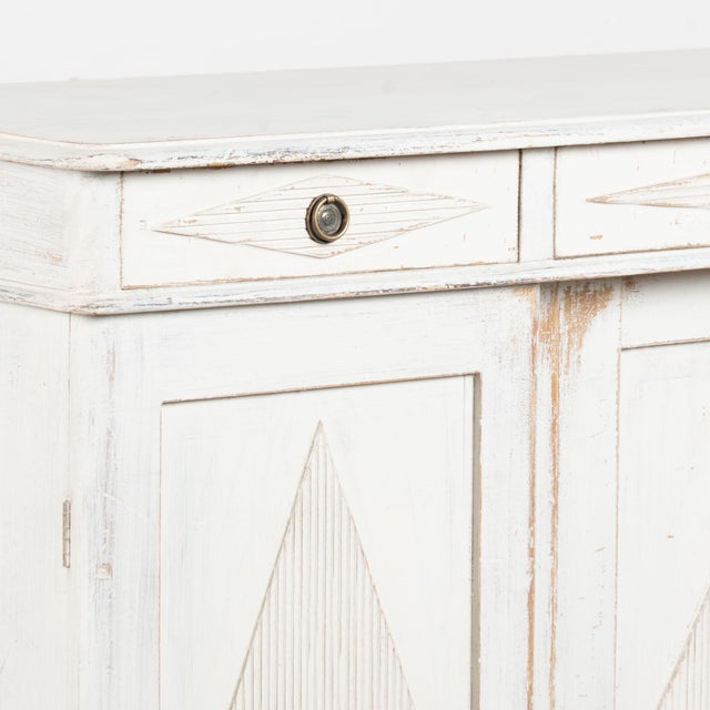19th Century Swedish White Gustavian Pine Sideboard Buffet For Sale - Image 9 of 18