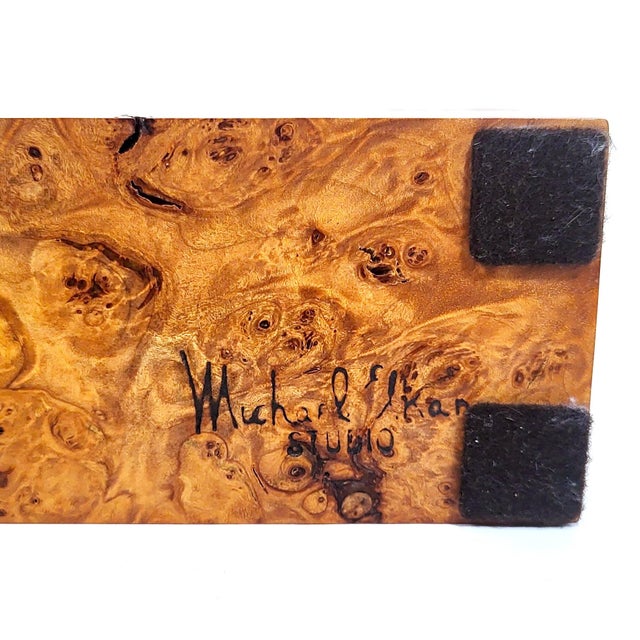 Rare Vintage American Carved Burled Walnut Pen & Jewelry Box by Michael Elkan For Sale - Image 14 of 14