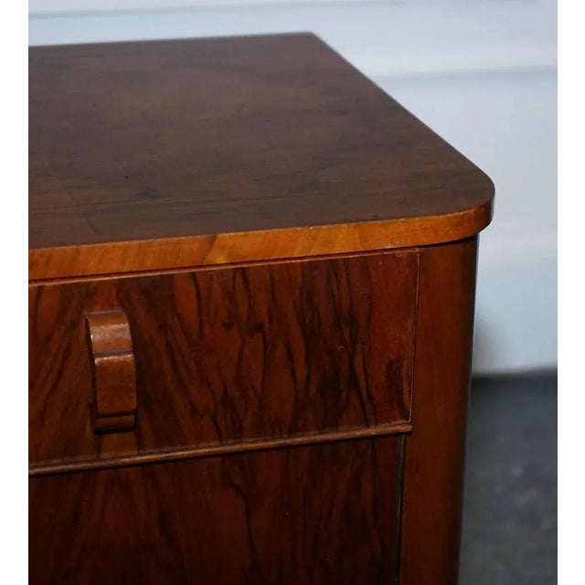Brown Art Deco Burr Walnut Nightstands, 1930s, Set of 2 For Sale - Image 8 of 17