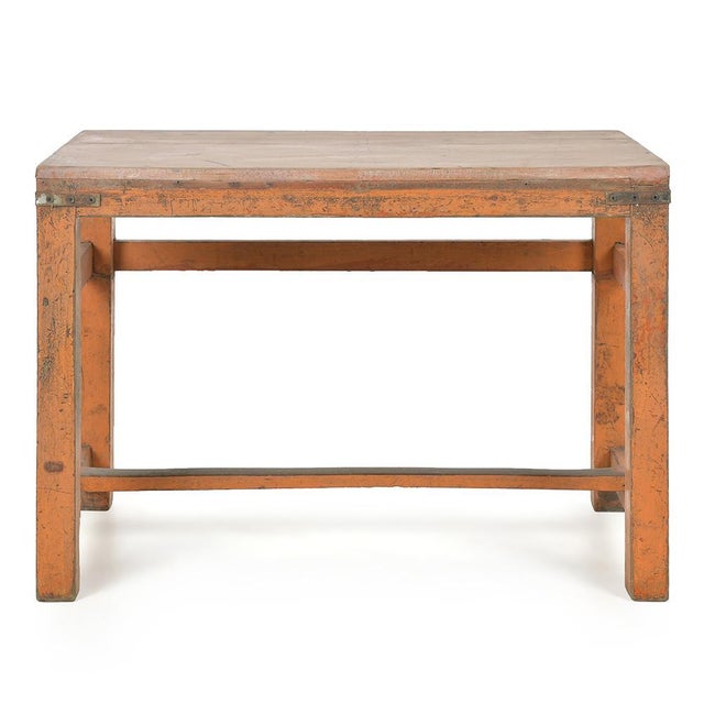 Wood Orange Patinated Wooden Coffee Table For Sale - Image 7 of 7