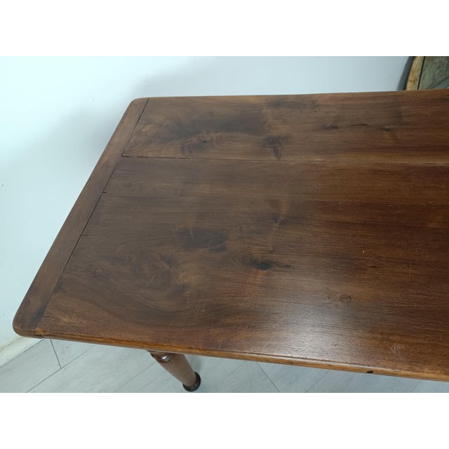 Farmhouse Bistro Table in Walnut, 1920s For Sale - Image 9 of 18