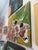 This abstract painting by Leon Collins features two horned cattle. Leon collins was a self taught folk artist known for...