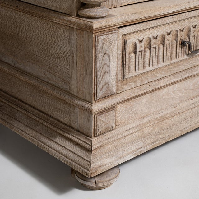 Carved Oak Vitrine Late 19th Century France For Sale - Image 14 of 17