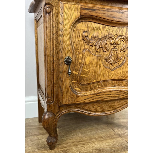 Wood Vintage Grandfather Clock in Oak For Sale - Image 7 of 13