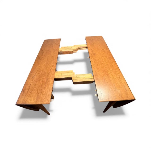 Walnut Drop-Leaf Extension Dining Table, 1950s Mid-Century Modern For Sale - Image 10 of 16