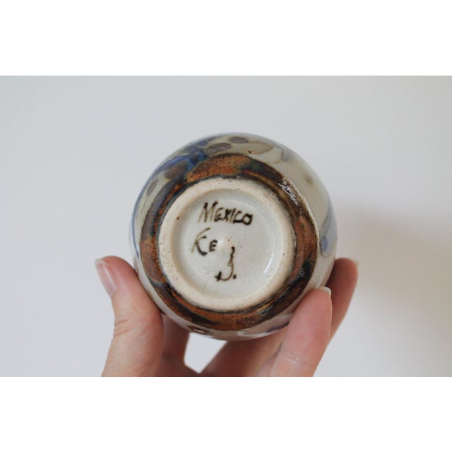 Taupe Mexican Tonala Folk Art Ceramic Pottery Vase For Sale - Image 8 of 8