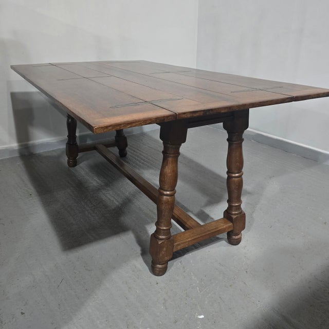 Oak Kitchen Refrectory Farmhouse Dining Table, 1910s For Sale - Image 4 of 18