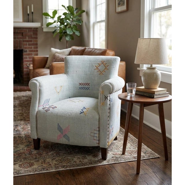 Handcrafted Moroccan Sabra Silk Club Chair - Marrakech For Sale - Image 12 of 12