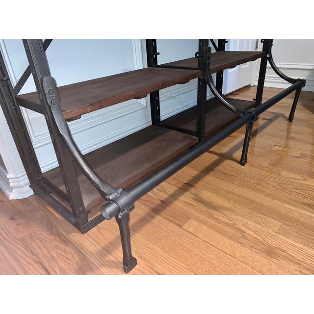 French Restoration Hardware Library Double Shelving Etagere Chairish