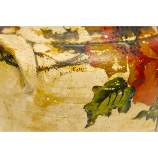 Ceramic Ceramic Marmalade Jar Vase With Hand Painted Poppy Flowers For Sale - Image 7 of 7