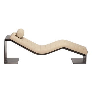 Kimani Bronze and Leather Daybed with Cushion by Reda Amalou Design For Sale