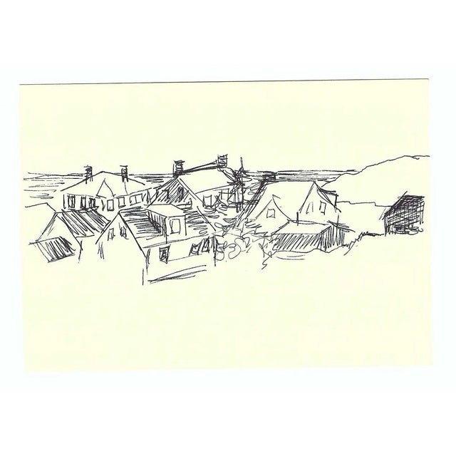 Drawing on paper by Robert Henry Angeloch (1922-2011). Estate stamp on the back, "Greenport" written on the back. Bob...