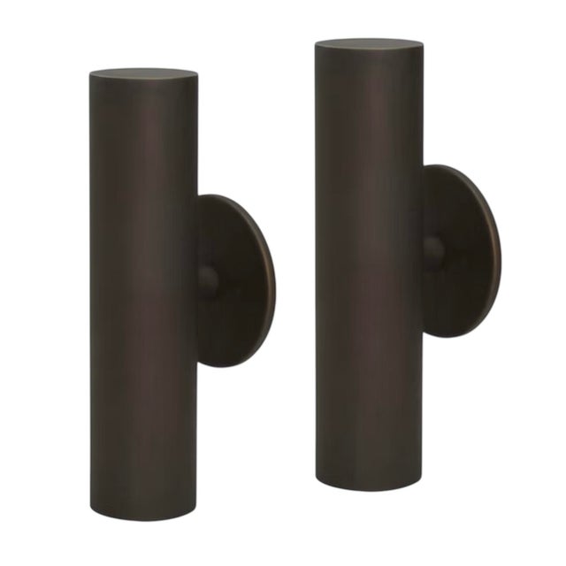 Pair of Crescent LED Wall Sconces in Matte Bronze by Centurion Lighting Handcrafted with Solid Brass 6W LED 300 Lumens...