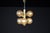 1960s Patinated Brass Sputnik Chandelier with Six Gold-Colored Globes from Kaiser Leuchten, 1960s For Sale - Image 5 of 11
