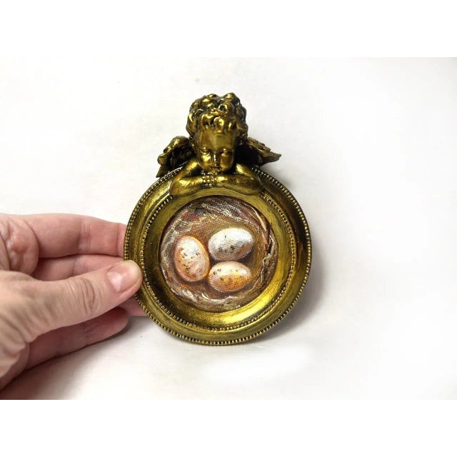 Framed Nest Original Painting Victorian Style Art Angel Decor by Valeriya Serova For Sale - Image 10 of 12