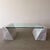 Mid-Century Modern Vintage 1980s Postmodern Marble Stone and Glass Coffee Table For Sale - Image 3 of 11