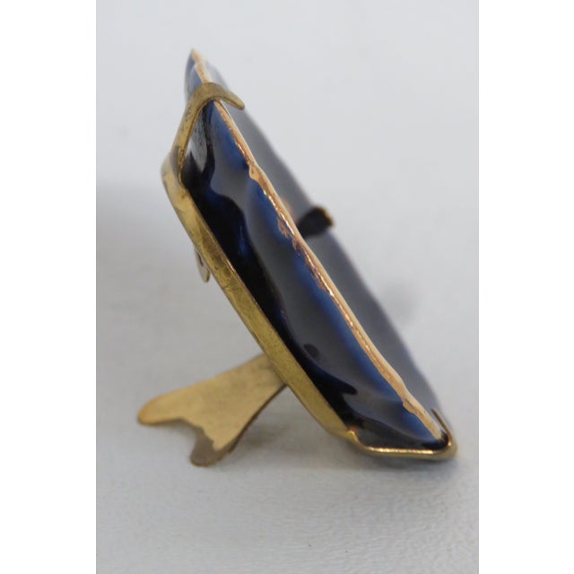 Ceramic Limoges France Miniature Porcelain Plate Cobalt Blue Couple Courting Cameo 4776b For Sale - Image 7 of 9