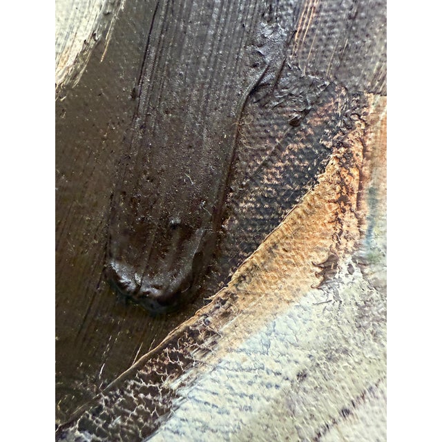 Mid 20th Century John Emanuel Mid-Century Abstract Impasto Portrait Painting For Sale - Image 5 of 8
