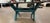 Folk Art 19thc Scrub Top Blue Painted Trestle Table For Sale - Image 3 of 9