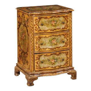 19th Century Italian Floral-Painted Petite Chest