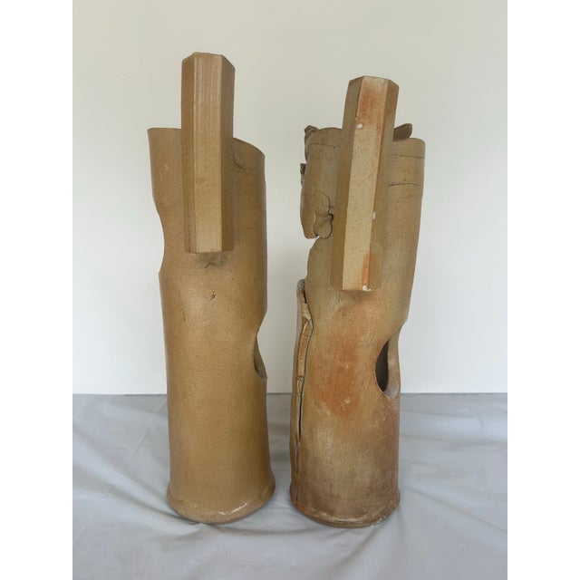 Ceramic Vintage Pair of Wabi-Sabi Organic Studio Pottery Vessels For Sale - Image 7 of 12