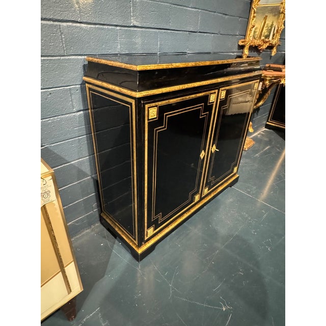 French Napoleon III Style Black Side Cabinet For Sale - Image 10 of 10