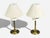 Luxus, Table Lamps, Brass, Fabric, Sweden, 1960s For Sale - Image 4 of 10