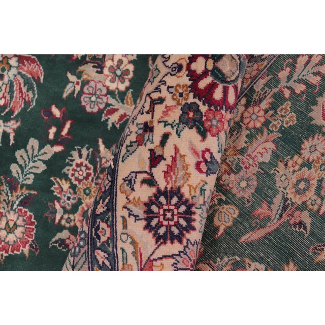 Textile Rich 1990's Pak-Persian Green/Green Wool Rug - 9'0'' X 13'0'' For Sale - Image 7 of 9