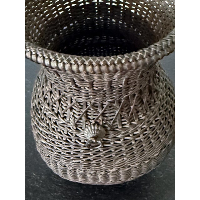 Antique Japanese Hanging Ikebana Bamboo Basket For Sale - Image 12 of 12