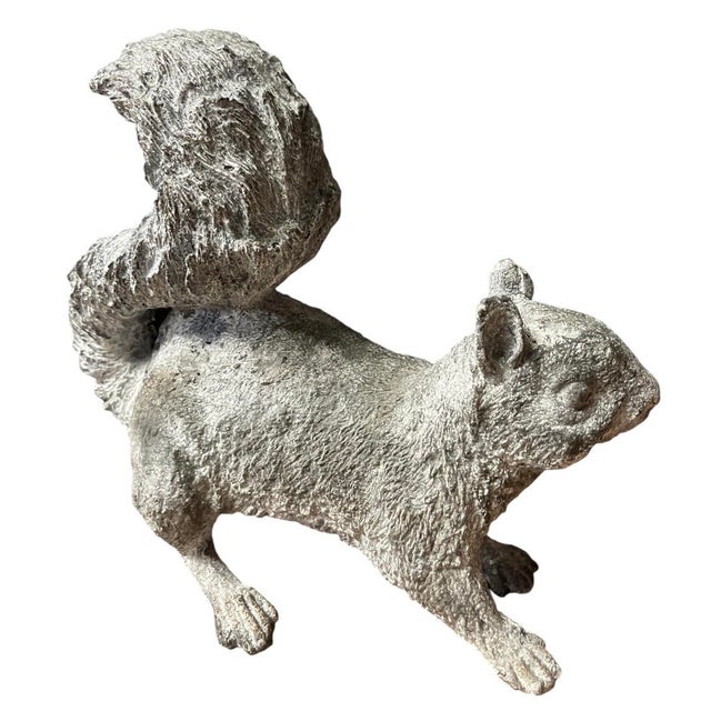 2000 - 2009 Vintage Cast Iron Lifelike Squirrel Garden Statue For Sale - Image 5 of 12