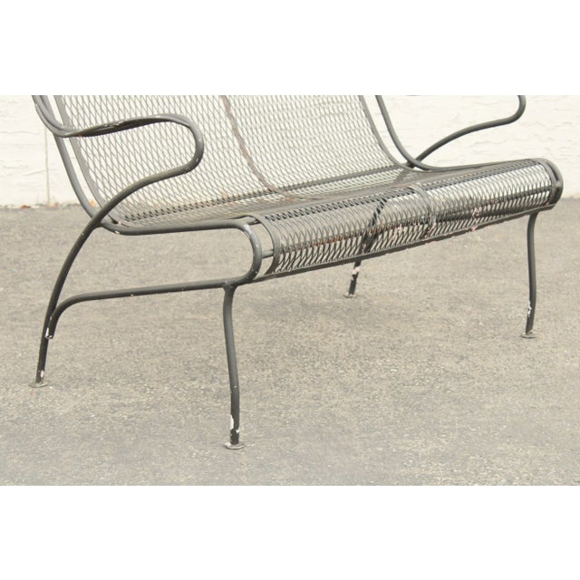 Vintage Wrought Iron Garden Patio Settee For Sale - Image 9 of 13