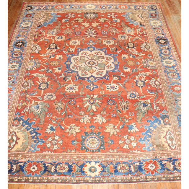 Antique Persian Mahal Sultanabad Rug - 11'2" x 13' For Sale - Image 4 of 12