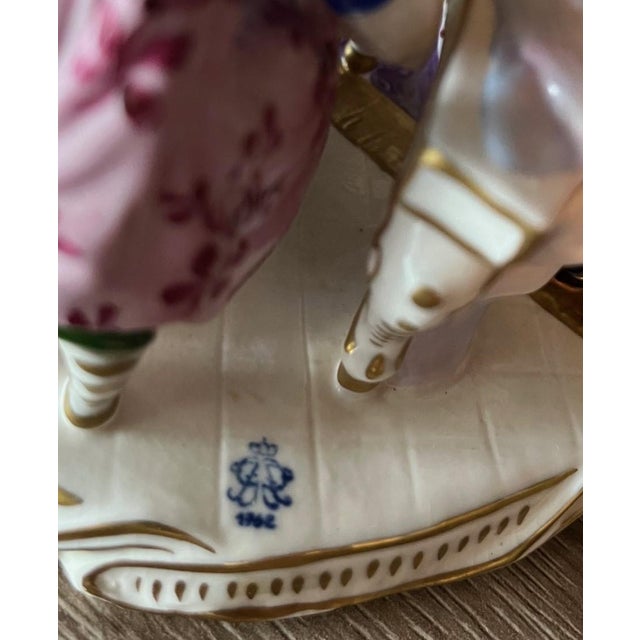 Vintage Muller Volkstedt Dresden Rocco-Baroque Style German Porcelain Musical Group For Sale In Tampa - Image 6 of 8