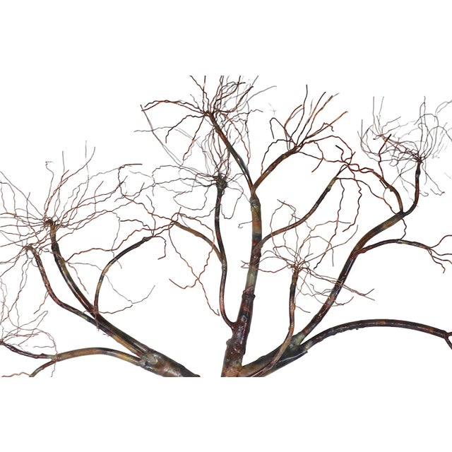 Brutalist Wall Hanging Tree Sculpture Signed Illegibly After Jere C 1970's For Sale - Image 10 of 10