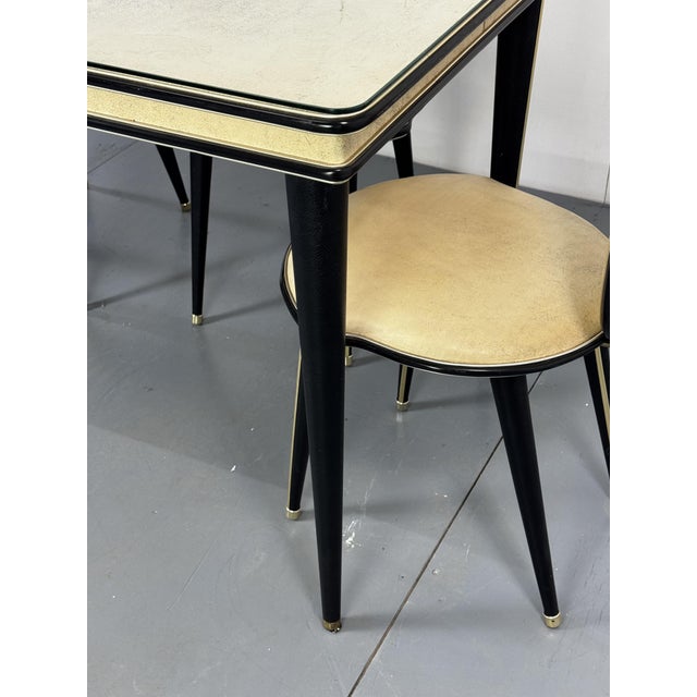Mid-Century Modern Hollywood Regency Italian Dining Table and Chairs from Umberto Mascagni, 1950s, Set of 7 For Sale - Image 3 of 14