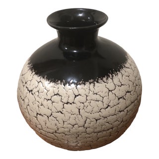 Mid 20th Century Royal Haeger Large Black and White Glazed Vase For Sale