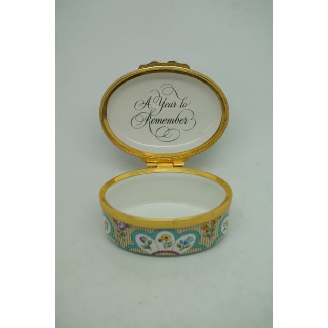 1988 Halcyon Days Enamels England Bilston & Battersea Keepsake Trinket Box 2" For Sale - Image 4 of 13