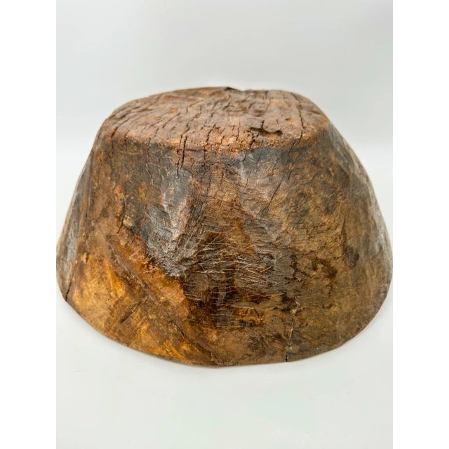 Wood Antique Burl Fruitwood Bowl For Sale - Image 7 of 12