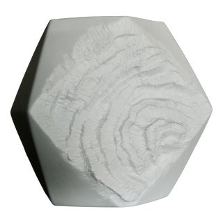 White Porcelain Op Art Vase from AK Kaiser, Germany, 1970s For Sale