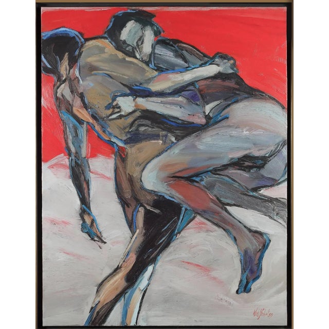 Franck Wohlfahrt, Embracing Couple, 1989, Oil, Framed For Sale - Image 11 of 11