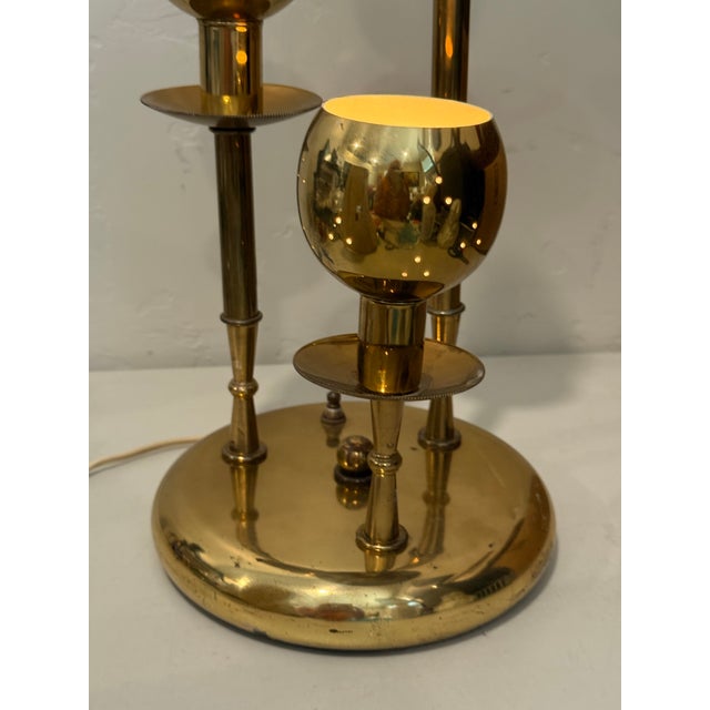 Metal Vintage 3-Tiered Mid-Century Modern Sputnik Brass Table Lamp For Sale - Image 7 of 12