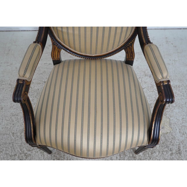 Black Set of 8 Louis XVI Style Oval Back Dining Chairs For Sale - Image 8 of 18