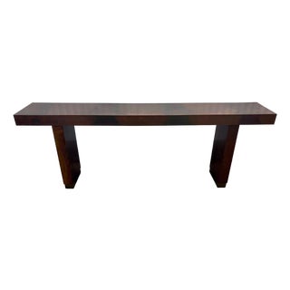 1980s Custom Copper 95 3/8 Parson Style Console For Sale